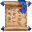 Modrý otevený pergamen